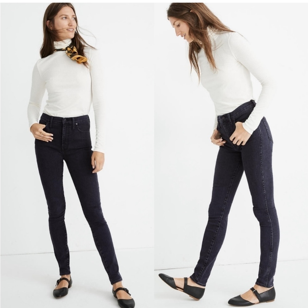 Madewell 10” High Rise Skinny Black Stretch Jean Tall